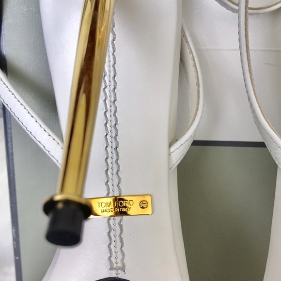 Tom Ford White Strappy PadLock Sandal - Picture 5 of 7